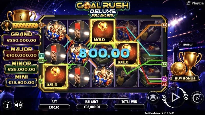 Goal Rush Deluxe - permainan dasar, garis kemenangan