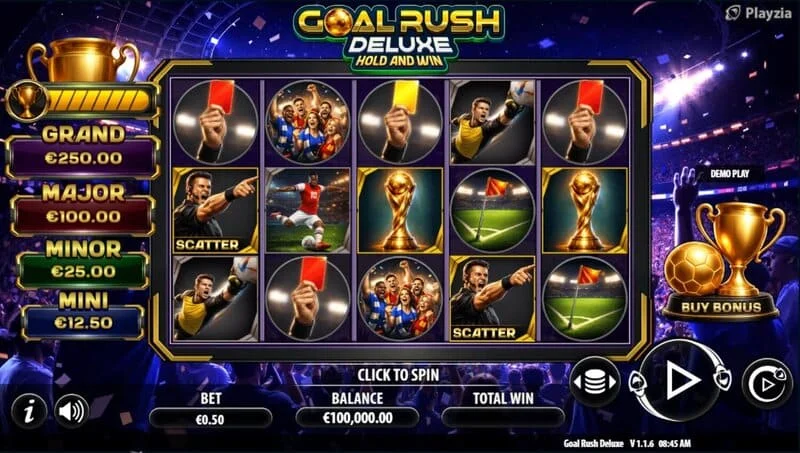 Goal Rush Deluxe - layar permainan dalam mod Free Spins