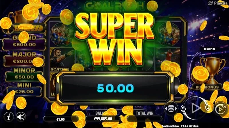 Goal Rush Deluxe - kemenangan super terakhir dengan Grand Jackpot